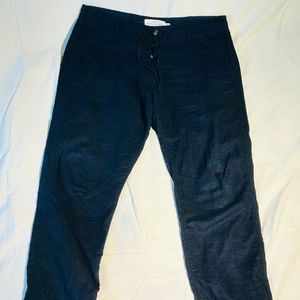 L.O.G.G. Relaxed Fit Linen Blend Pants - Navy